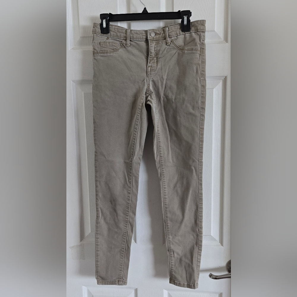 Beige Mid Rise Jeggings